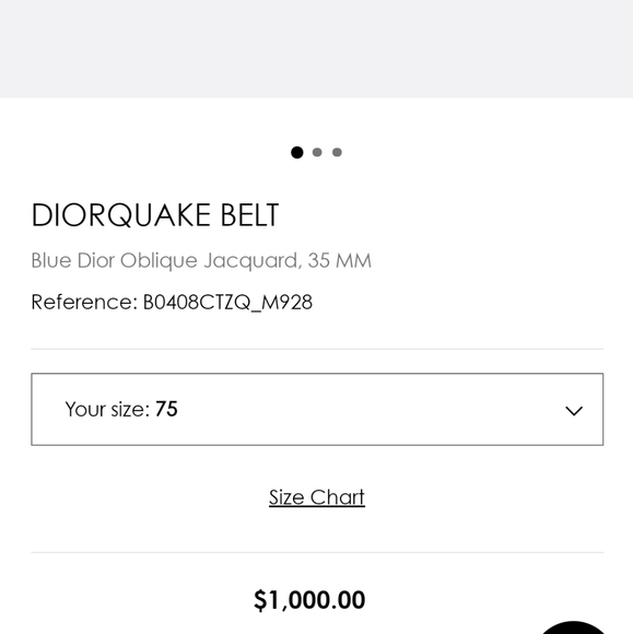 Blue Dior Oblique Belt, 35mm / size75cm - Picture 3 of 4